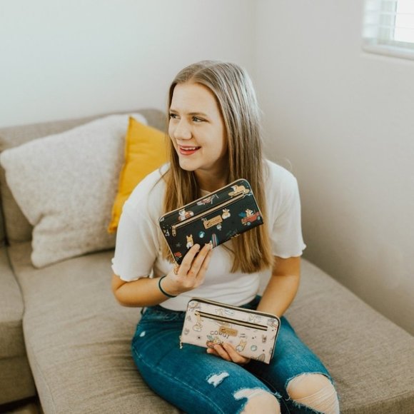 Waterproof Corgi Zipper Long Wallet Fits Phone - Picture 4 of 11